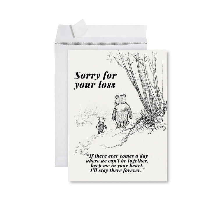 Jumbo Sympathy Card with Envelope, Premium Condolences Card with Big Blank Space-Set of 1-Andaz Press-With Deepest Sympathy Succulents-