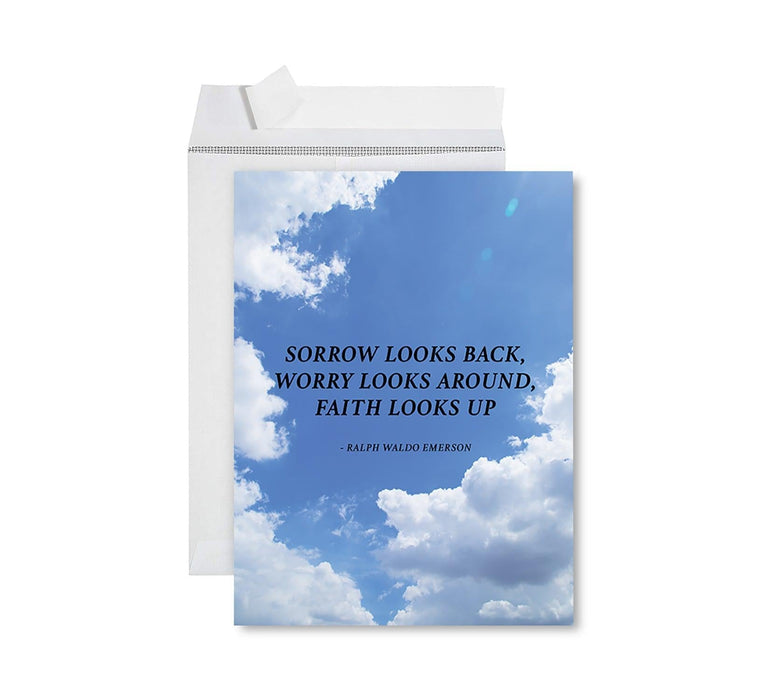 Jumbo Sympathy Card with Envelope, Premium Condolences Card with Big Blank Space-Set of 1-Andaz Press-With Deepest Sympathy Succulents-