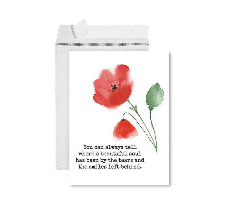 Jumbo Sympathy Card with Envelope, Premium Condolences Card with Big Blank Space-Set of 1-Andaz Press-A Beautiful Soul-