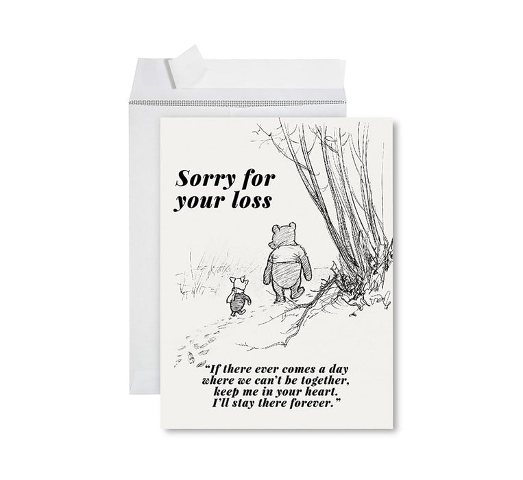 Jumbo Sympathy Card with Envelope, Premium Condolences Card with Big Blank Space-Set of 1-Andaz Press-Keep Me In Your Heart, I'll Stay There Forever-