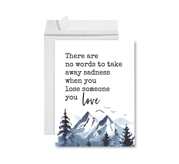 Jumbo Sympathy Card with Envelope, Premium Condolences Card with Big Blank Space-Set of 1-Andaz Press-No Words To Take Away Sadness-