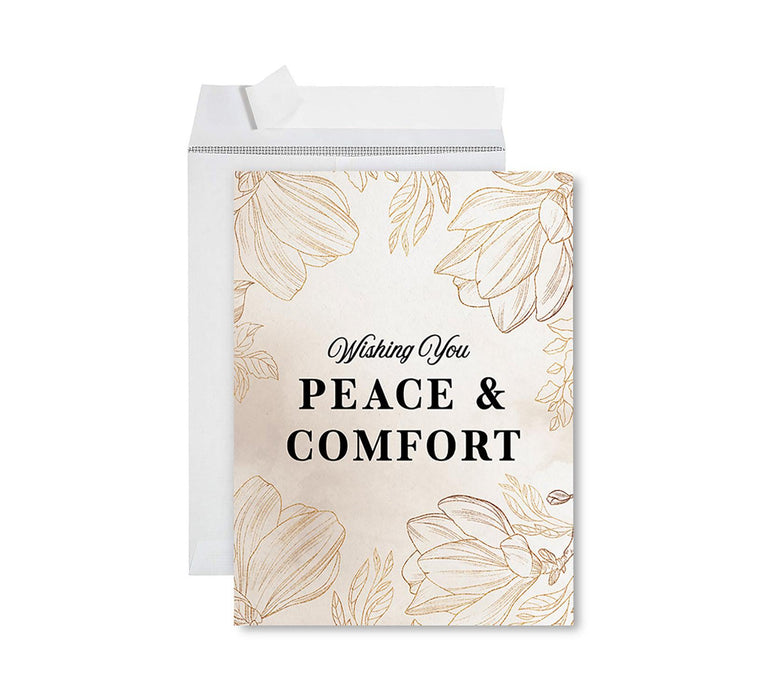 Jumbo Sympathy Card with Envelope, Premium Condolences Card with Big Blank Space-Set of 1-Andaz Press-Peace & Comfort-
