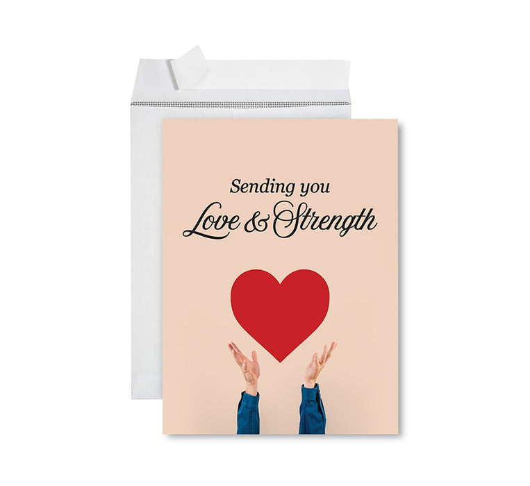 Jumbo Sympathy Card with Envelope, Premium Condolences Card with Big Blank Space-Set of 1-Andaz Press-Sending You Love & Strength-