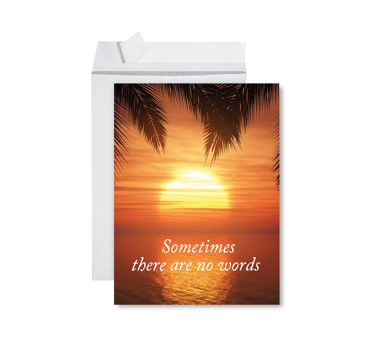 Jumbo Sympathy Card with Envelope, Premium Condolences Card with Big Blank Space-Set of 1-Andaz Press-Sometimes There Are No Words-