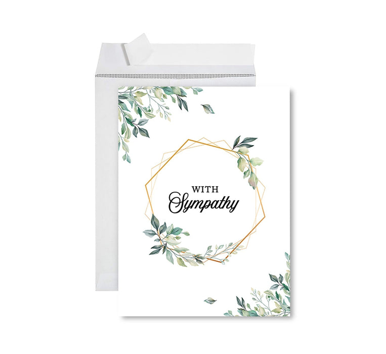 Jumbo Sympathy Card with Envelope, Premium Condolences Card with Big Blank Space-Set of 1-Andaz Press-With Sympathy-
