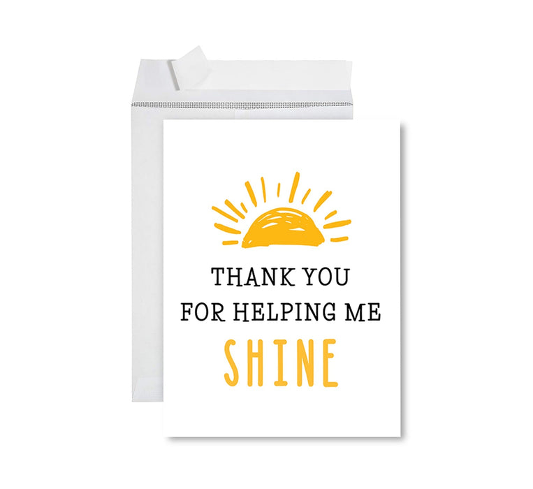 Jumbo Teacher Appreciation Cards - Best Staff Around Thank You Card with Envelope, 31 Designs-Set of 1-Andaz Press-Best Staff Around-