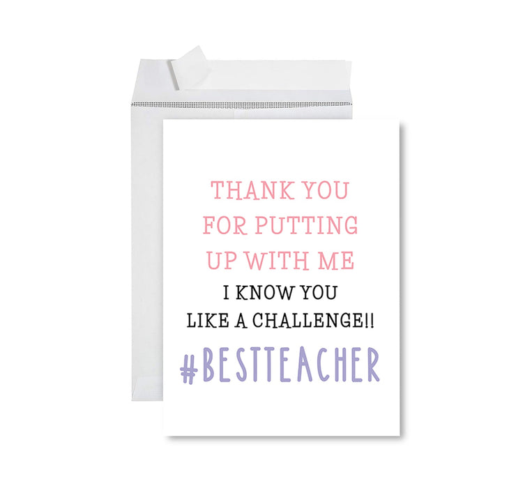 Jumbo Teacher Appreciation Cards - Best Staff Around Thank You Card with Envelope, 31 Designs-Set of 1-Andaz Press-Best Staff Around-