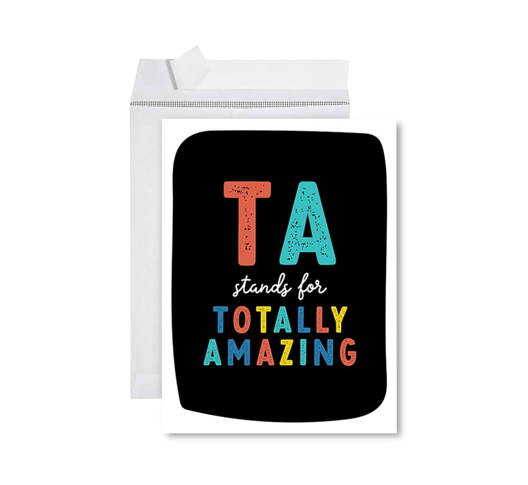 Jumbo Teacher Appreciation Cards - Best Staff Around Thank You Card with Envelope, 31 Designs-Set of 1-Andaz Press-Best Staff Around-