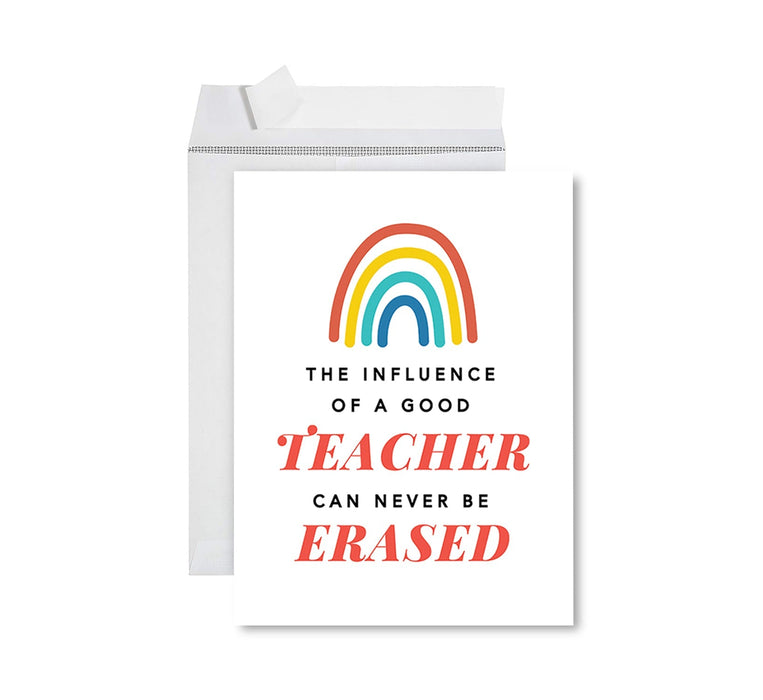 Jumbo Teacher Appreciation Cards - Best Staff Around Thank You Card with Envelope, 31 Designs-Set of 1-Andaz Press-Best Staff Around-
