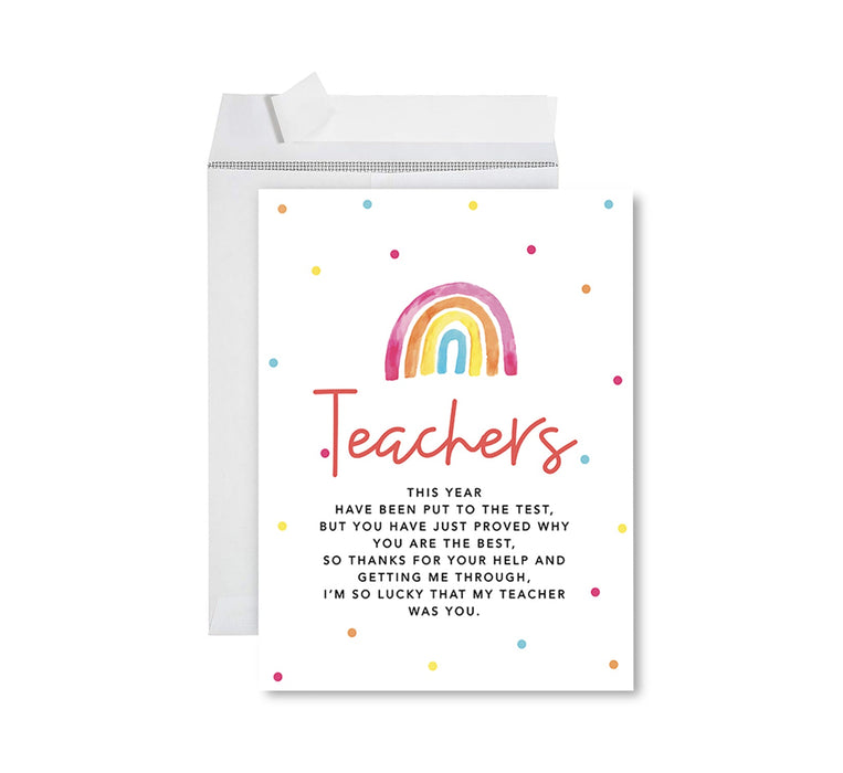 Jumbo Teacher Appreciation Cards - Best Staff Around Thank You Card with Envelope, 31 Designs-Set of 1-Andaz Press-Best Staff Around-