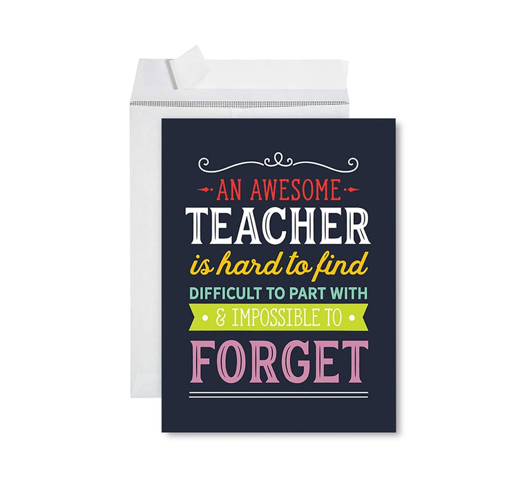 Jumbo Teacher Appreciation Cards - Best Staff Around Thank You Card with Envelope, 31 Designs-Set of 1-Andaz Press-Hard To Find-