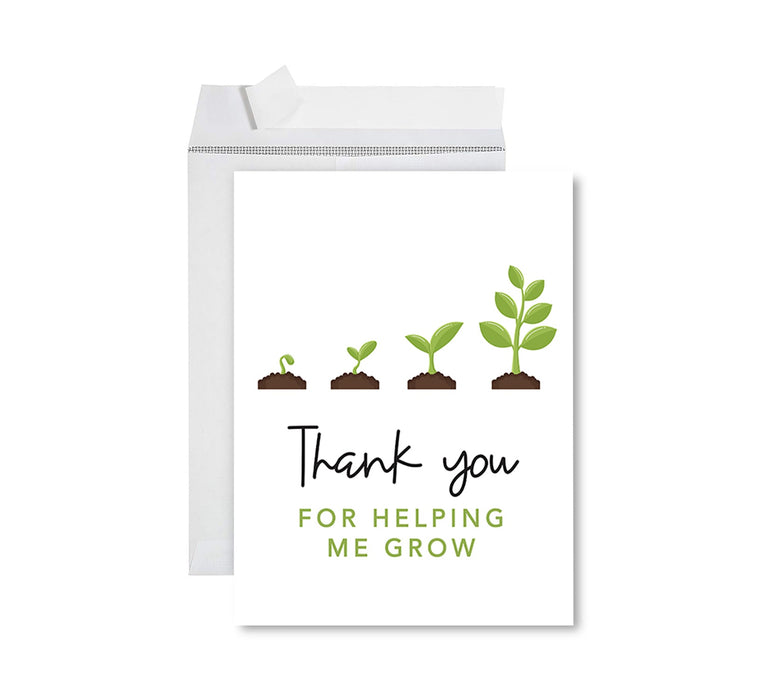 Jumbo Teacher Appreciation Cards - Best Staff Around Thank You Card with Envelope, 31 Designs-Set of 1-Andaz Press-Helping Me Grow-