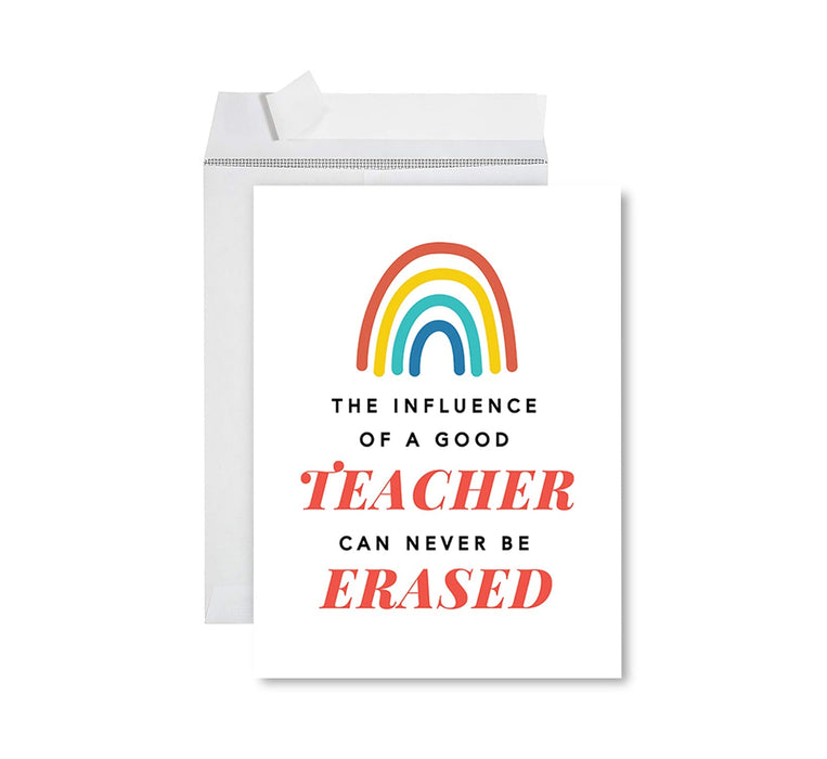 Jumbo Teacher Appreciation Cards - Best Staff Around Thank You Card with Envelope, 31 Designs-Set of 1-Andaz Press-Influence of A Good Teacher-