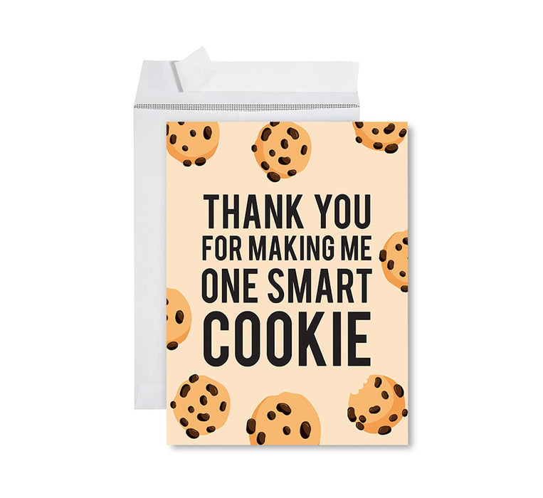 Jumbo Teacher Appreciation Cards - Best Staff Around Thank You Card with Envelope, 31 Designs-Set of 1-Andaz Press-One Smart Cookie-