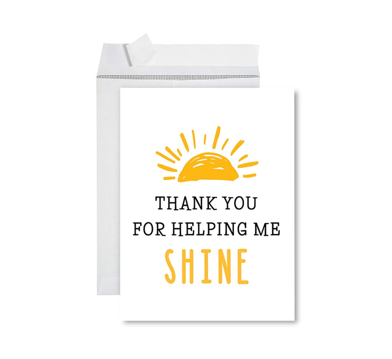 Jumbo Teacher Appreciation Cards - Best Staff Around Thank You Card with Envelope, 31 Designs-Set of 1-Andaz Press-Sunshine-
