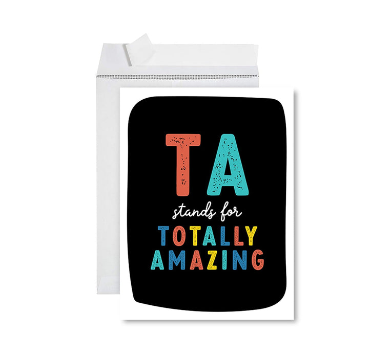Jumbo Teacher Appreciation Cards - Best Staff Around Thank You Card with Envelope, 31 Designs-Set of 1-Andaz Press-TA Totally Amazing-