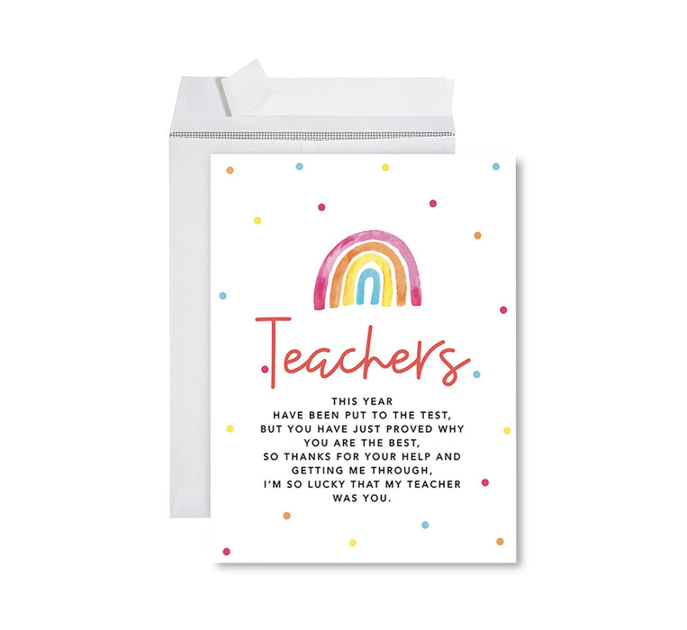 Jumbo Teacher Appreciation Cards - Best Staff Around Thank You Card with Envelope, 31 Designs-Set of 1-Andaz Press-Teachers-