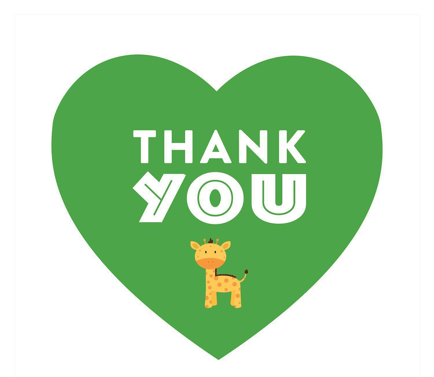 Jungle Safari Adventure Birthday Heart Gift Tags-Set of 30-Andaz Press-