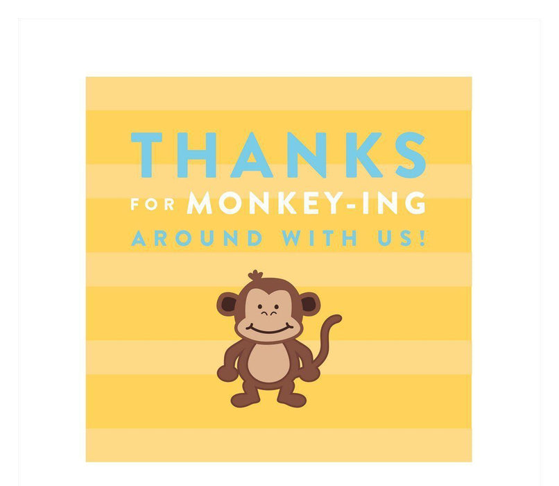 Jungle Safari Adventure Birthday Square Gift Labels-Set of 40-Andaz Press-Thank You-