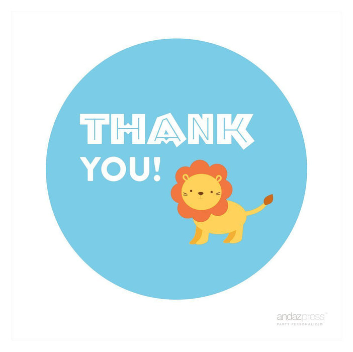 Jungle Safari Adventure Birthday Thank You Circle Gift Tags-Set of 24-Andaz Press-