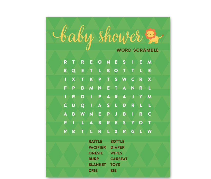 Jungle Safari Baby Shower Games & Fun Activities-Set of 1-Andaz Press-Diaper Thoughts-
