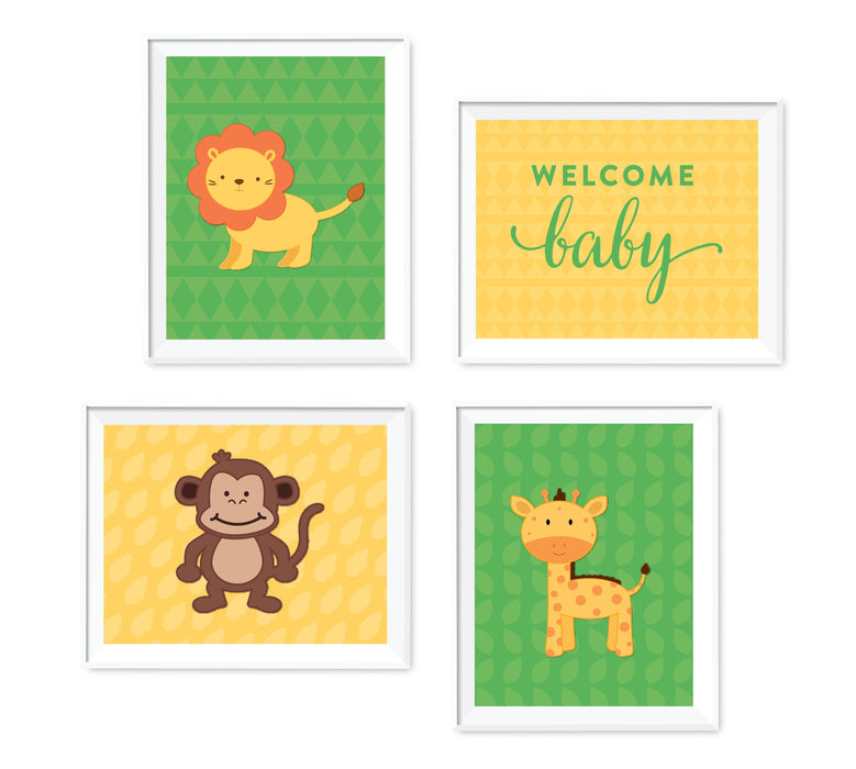 Jungle Safari Baby Shower Party Signs & Graphic Decorations-Set of 4-Andaz Press-
