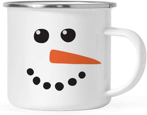 Kids Christmas Hot Chocolate Stainless Steel Campfire Coffee Mug Gift, Snowman with Carrot Nose-Set of 1-Andaz Press-