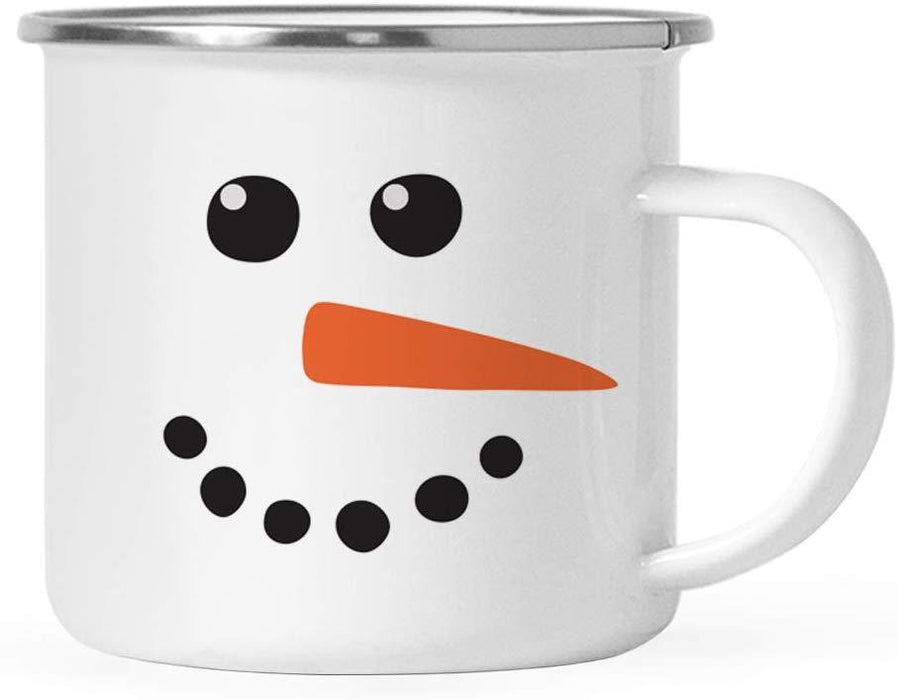 Andaz Press 11oz. Kids Christmas Hot Chocolate Stainless Steel Campfire Coffee Mug, Snowman with Carrot Nose, 1-Pack, White