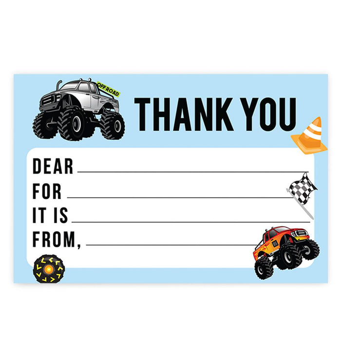 Kids Fill in the Blank Thank You Cards, For Party Guests-Set of 20-Andaz Press-Colorful Dinosaurs-