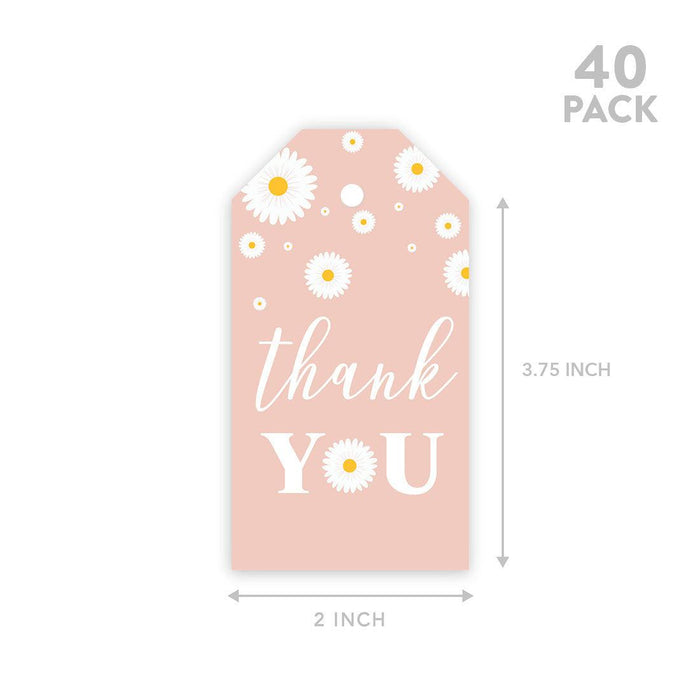 Koyal Wholesale Kids Party Favor Classic Thank You Tags with String, Donut Birthday Gift Tags, for Party Favors Bags, White