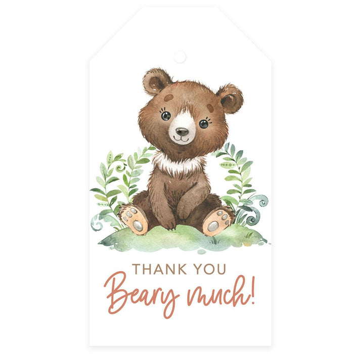Kids Party Favor Classic Thank You Tags with String, For Party Favors Bags-Set of 40-Andaz Press-Woodland Animals Thank You-