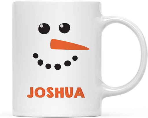Kids Personalized Christmas Hot Chocolate Coffee Mug Gift Snowman with Carrot Nose-Set of 1-Andaz Press-