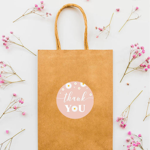 Kids Round Party Favor Thank You Stickers, For Kids Treat Bags-Set of 80-Andaz Press-Daisy-