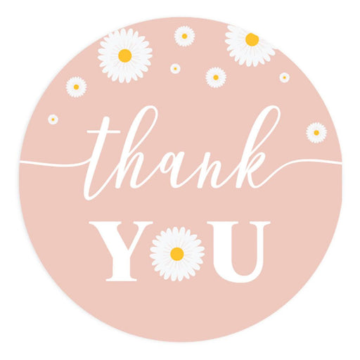 Kids Round Party Favor Thank You Stickers, For Kids Treat Bags-Set of 80-Andaz Press-Daisy-