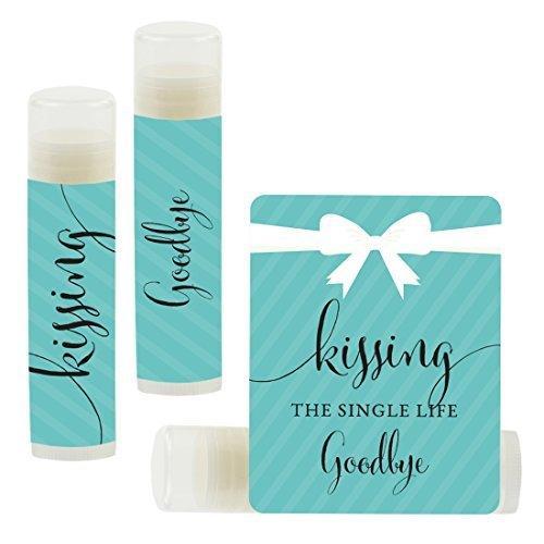 Kissing The Single Life Goodbye, Party Lip Balm Favors-Set of 12-Andaz Press-Faux Rose Gold Glitter Shimmer-