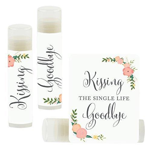 Kissing The Single Life Goodbye, Party Lip Balm Favors-Set of 12-Andaz Press-Faux Rose Gold Glitter Shimmer-