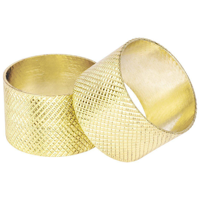 Knurled Metal Napkin Rings-Set of 12-Koyal Wholesale-Gold-