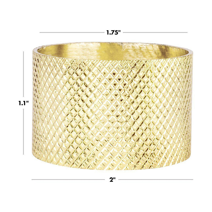 Knurled Metal Napkin Rings-Set of 12-Koyal Wholesale-Gold-