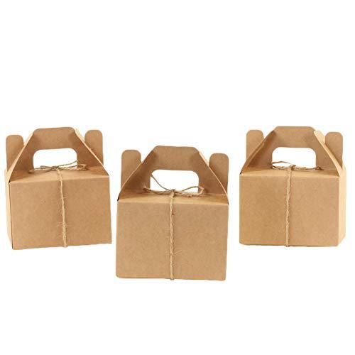 Kraft Gable Favor Boxes with Handles, Twine String Included, 4 x 2.5 x 4.75-inch-Set of 36-Andaz Press-