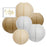 Kraft, White, Ivory Hanging Paper Lanterns Decorative Kit-Set of 6-Andaz Press-