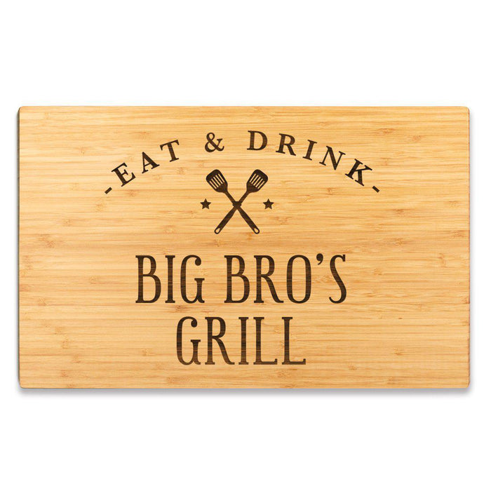 Large Bamboo Wood BBQ Cutting Board Gift-Set of 1-Andaz Press-Big Bro-