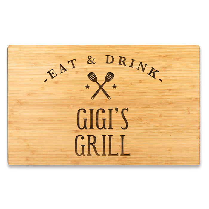Large Bamboo Wood BBQ Cutting Board Gift-Set of 1-Andaz Press-Gigi-