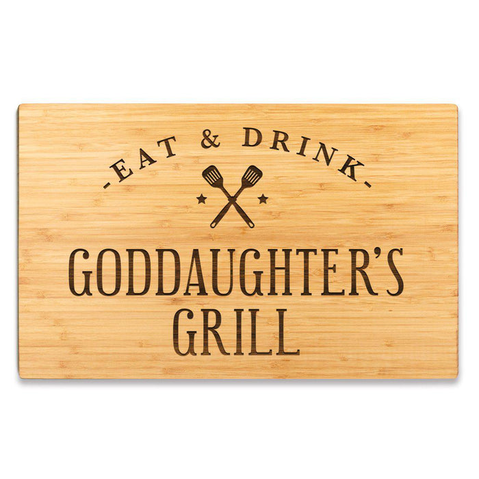 Large Bamboo Wood BBQ Cutting Board Gift-Set of 1-Andaz Press-Goddaughter-