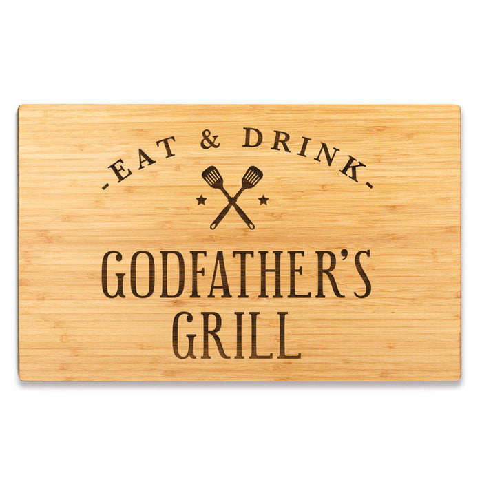 Large Bamboo Wood BBQ Cutting Board Gift-Set of 1-Andaz Press-Godfather-