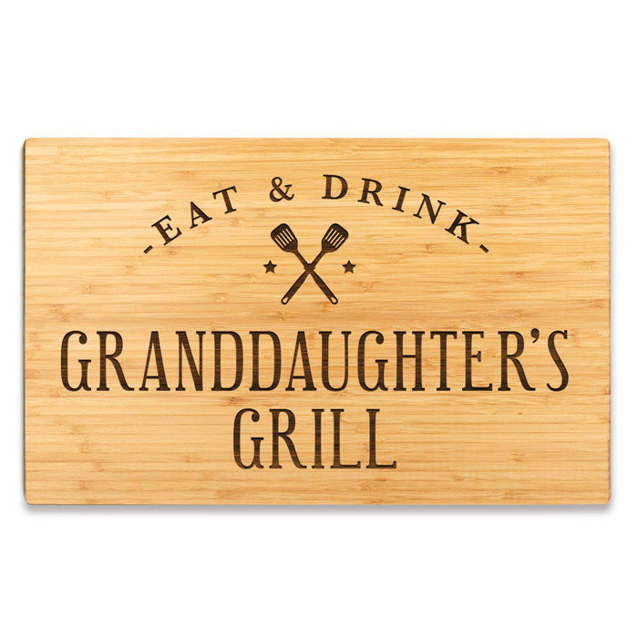 Large Bamboo Wood BBQ Cutting Board Gift-Set of 1-Andaz Press-Granddaughter'-
