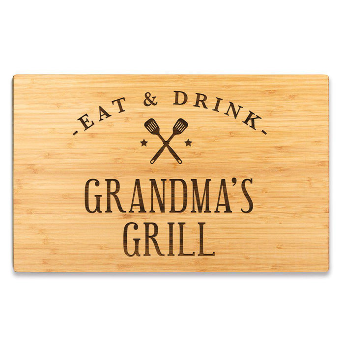 Large Bamboo Wood BBQ Cutting Board Gift-Set of 1-Andaz Press-Grandma-