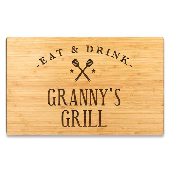 Large Bamboo Wood BBQ Cutting Board Gift-Set of 1-Andaz Press-Granny-