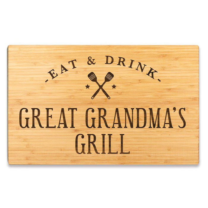 Large Bamboo Wood BBQ Cutting Board Gift-Set of 1-Andaz Press-Great Grandma-