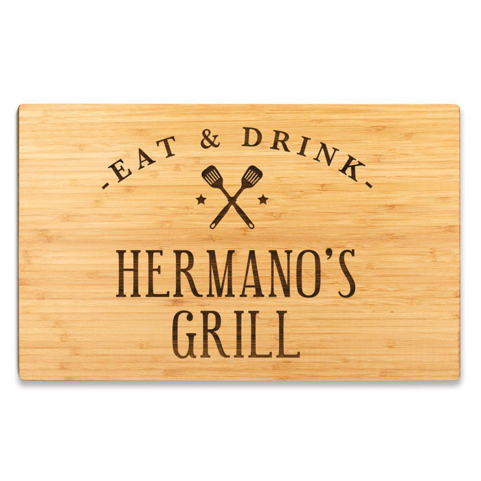 Large Bamboo Wood BBQ Cutting Board Gift-Set of 1-Andaz Press-Hermano-