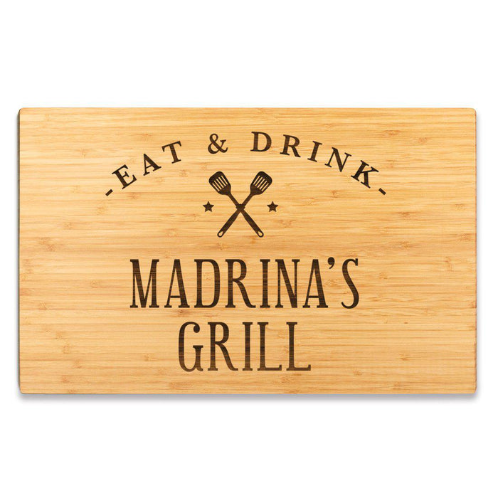 Large Bamboo Wood BBQ Cutting Board Gift-Set of 1-Andaz Press-Madrina-